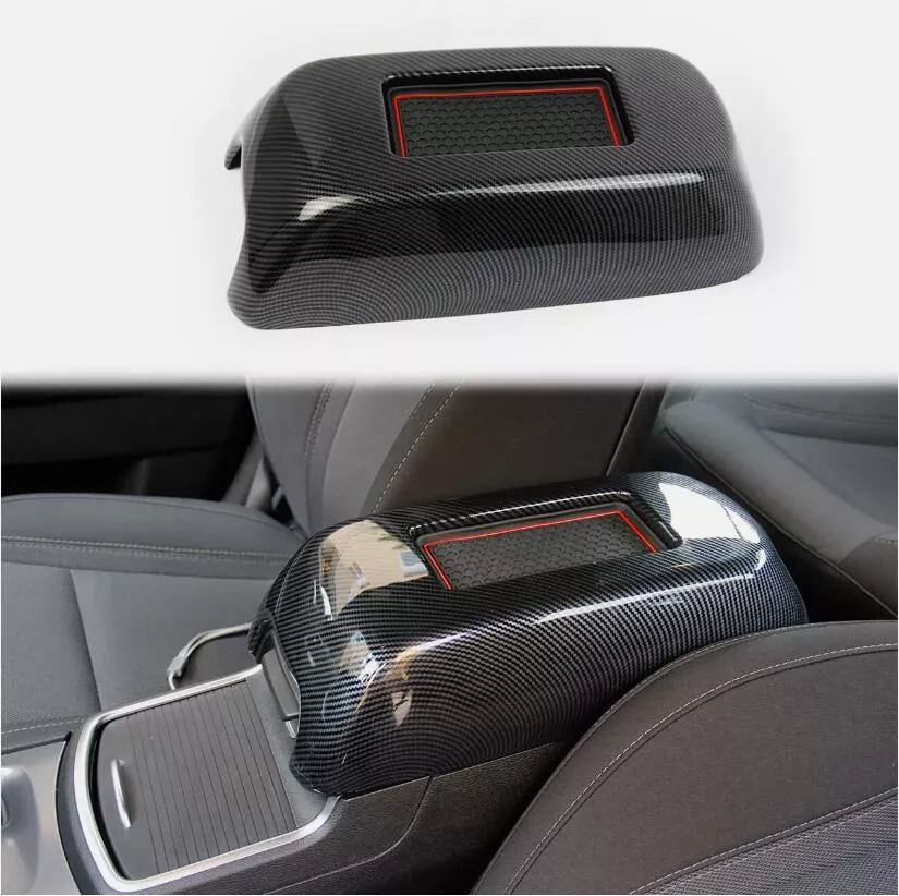 Carbon Fiber Interior central armrest box cover trim For Dodge Charger 2011-2023